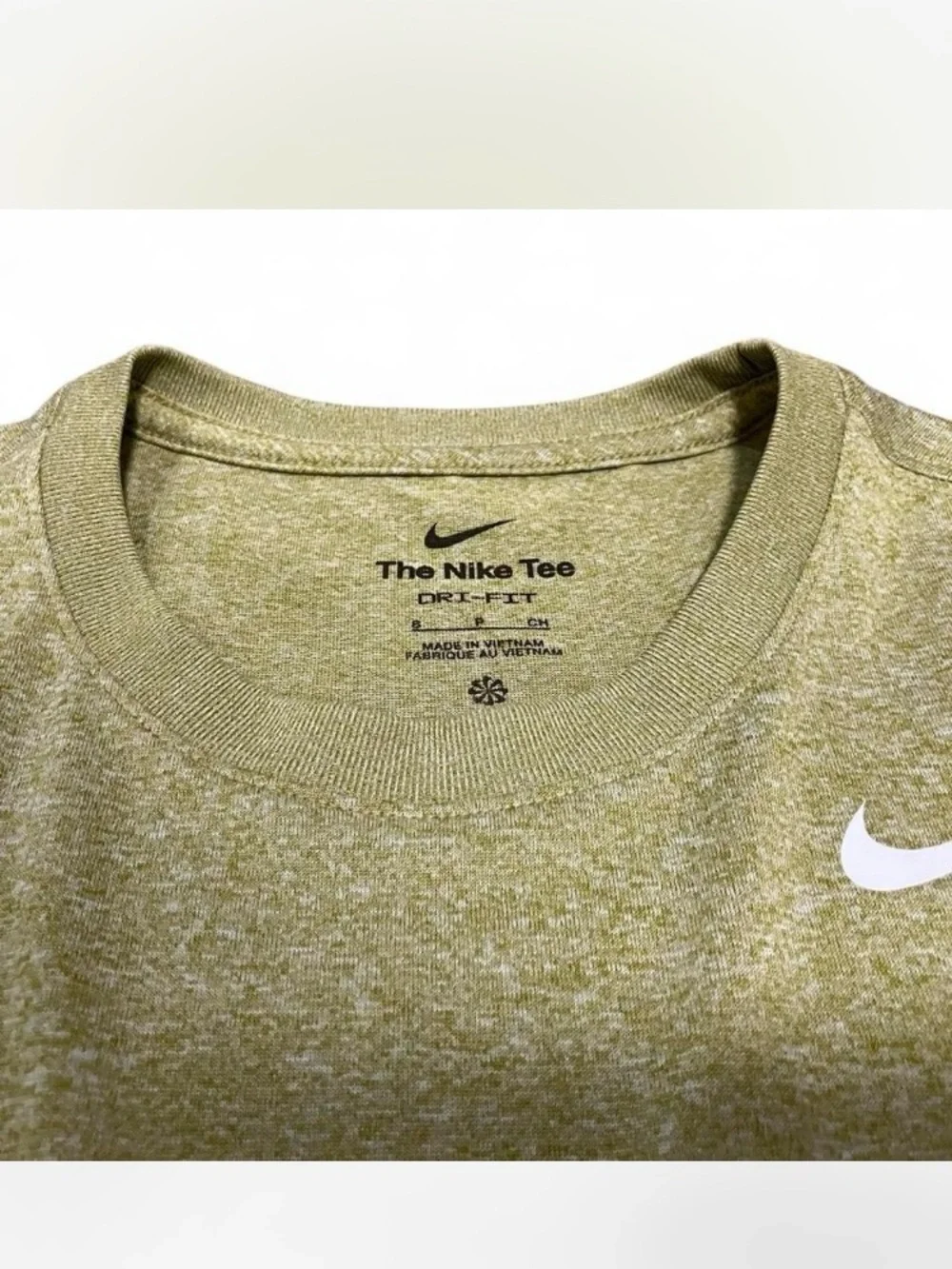 Nike Dri-Fit Green Heather Performance Tee size S